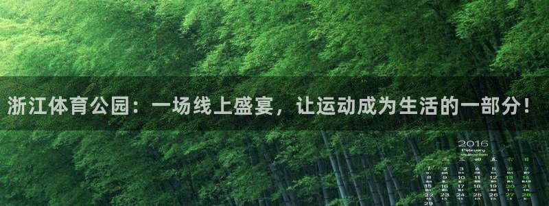 极速老牌体育直播赛程：浙江体育公园：一场线上盛宴，让运动成为生活的一部分！
